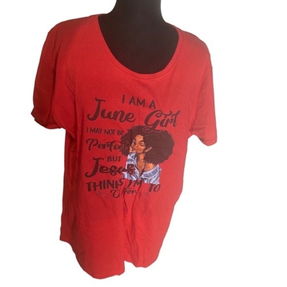 Fruit Of The Loom June Girl Red T-Shirt Women’s Size 3XL - Picture 1 of 10